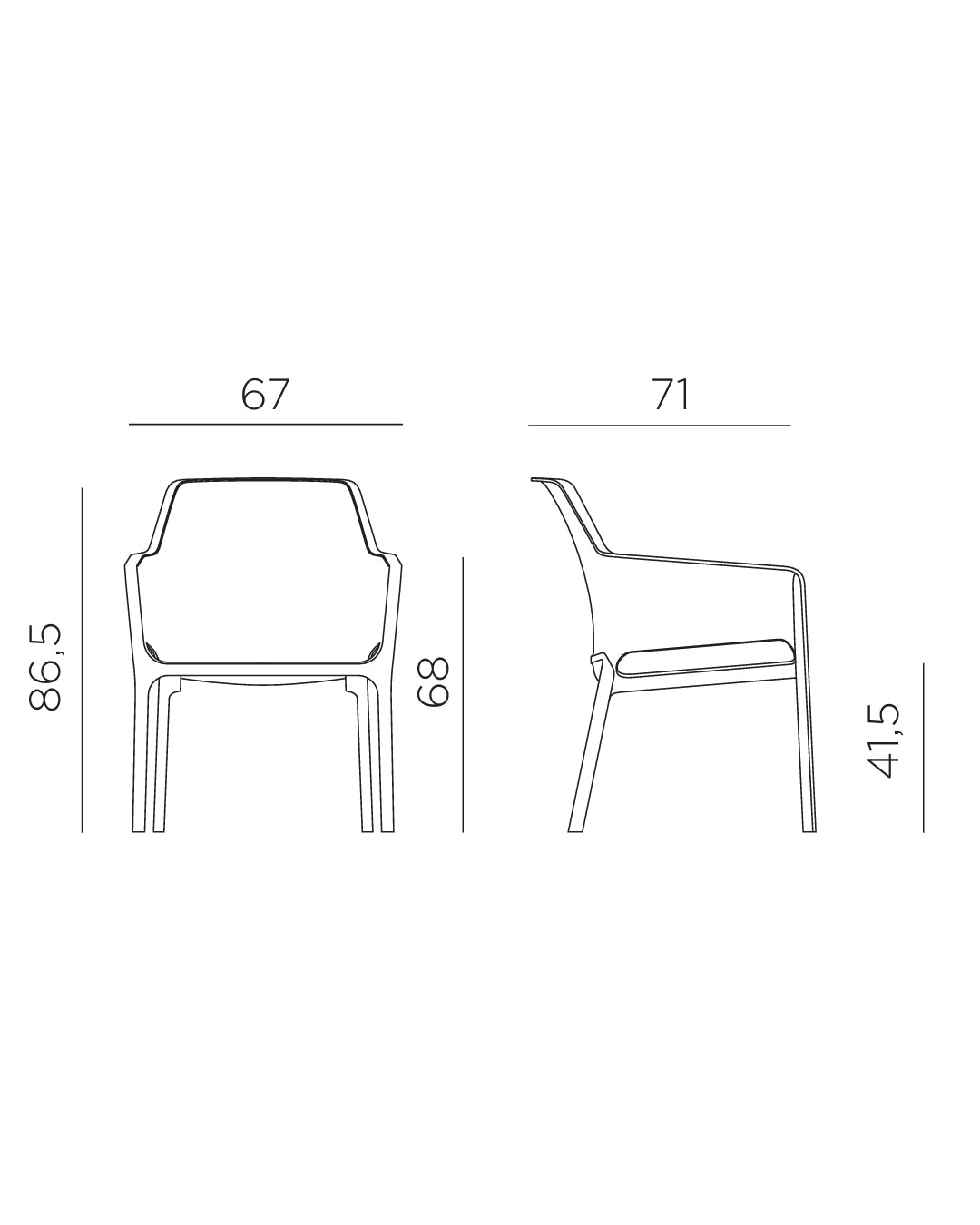 Nardi - Net Relax armchair with armrests - 40327