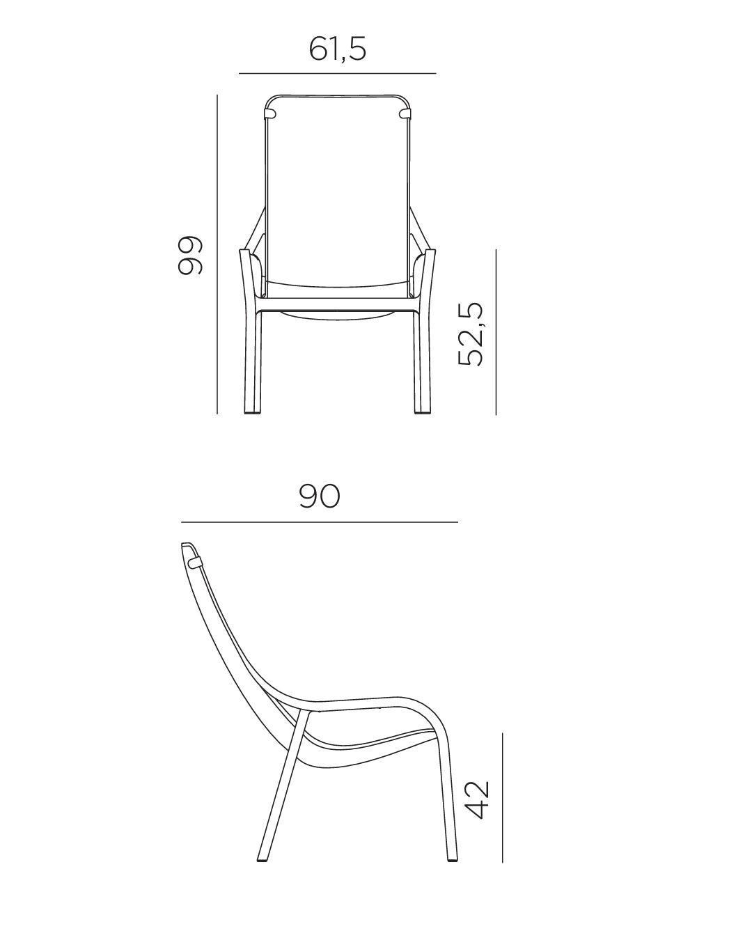 Nardi - Net Lounge armchair with armrests - 40329