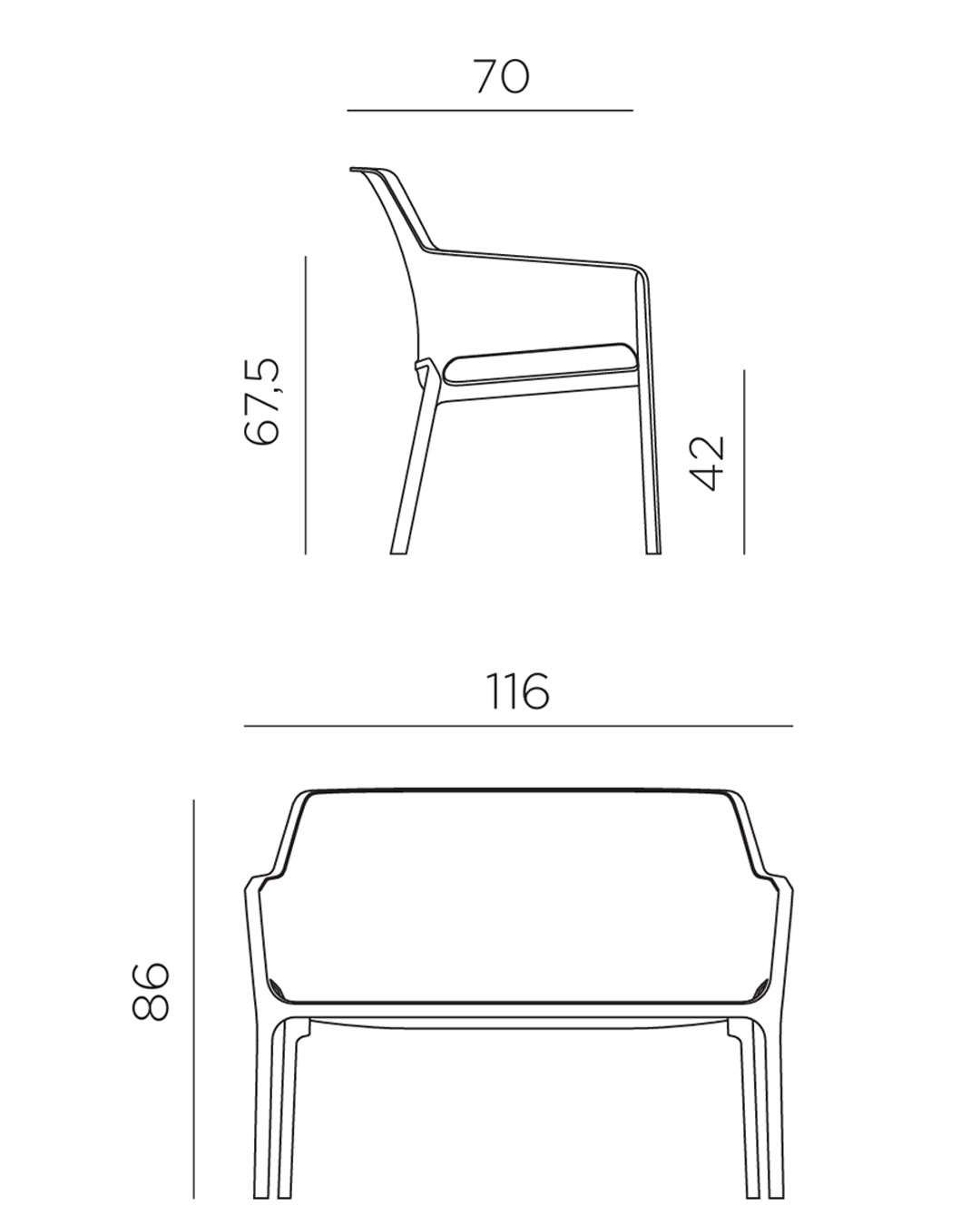 Nardi - Net bench sofa - 40338
