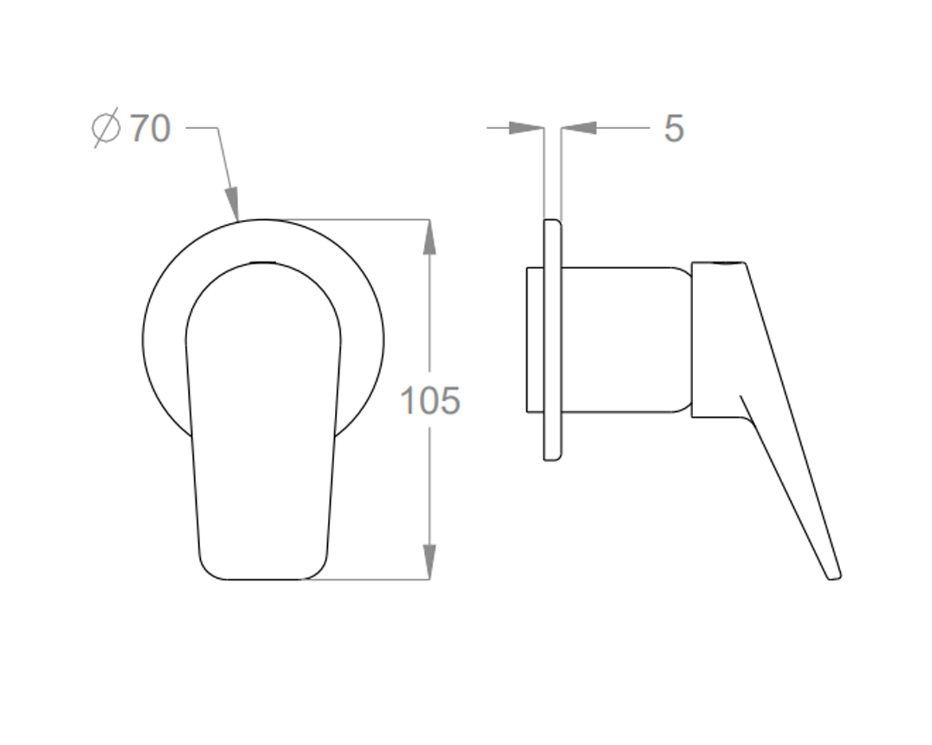 FIR Juice 53 miscelatore monocomando a parete parte esterna