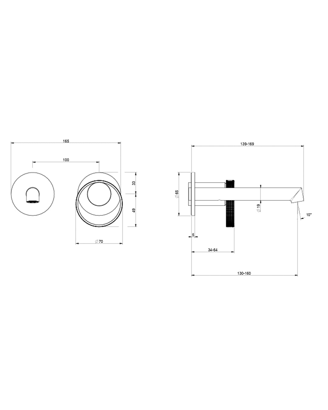 Gessi - Mixer ring external part wall sink separate plates - 63381