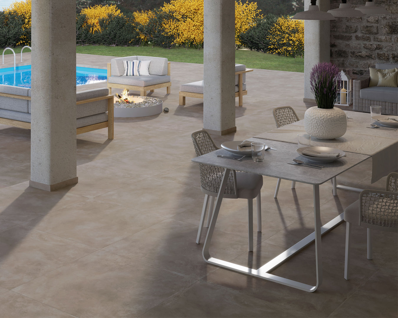 Paulceramiche Baya Taupe piastrella gres effetto cemento 90x90