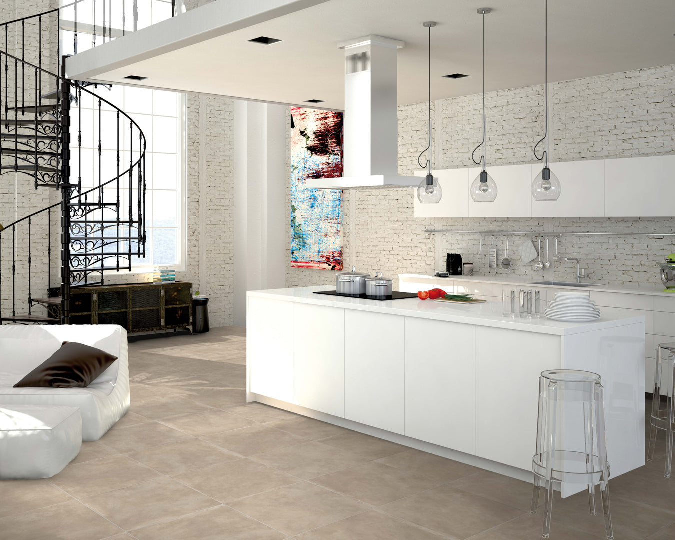 Paulceramiche Baya Taupe piastrella gres effetto cemento 90x90