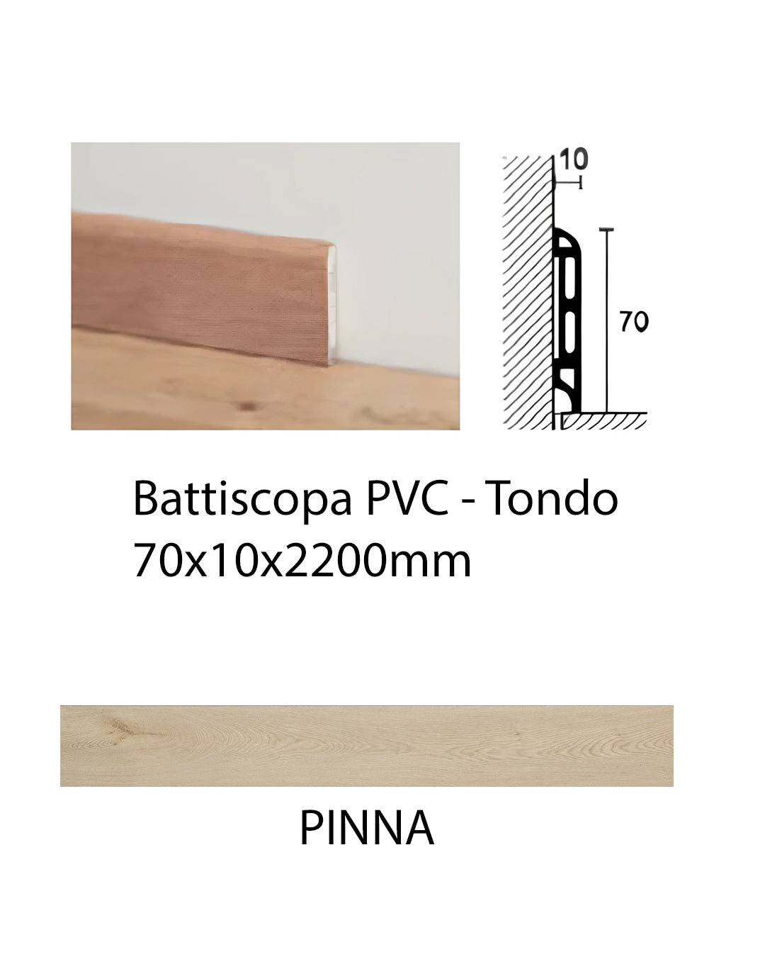 Dèco - Clap Battiscopa in PVC Pinna -
