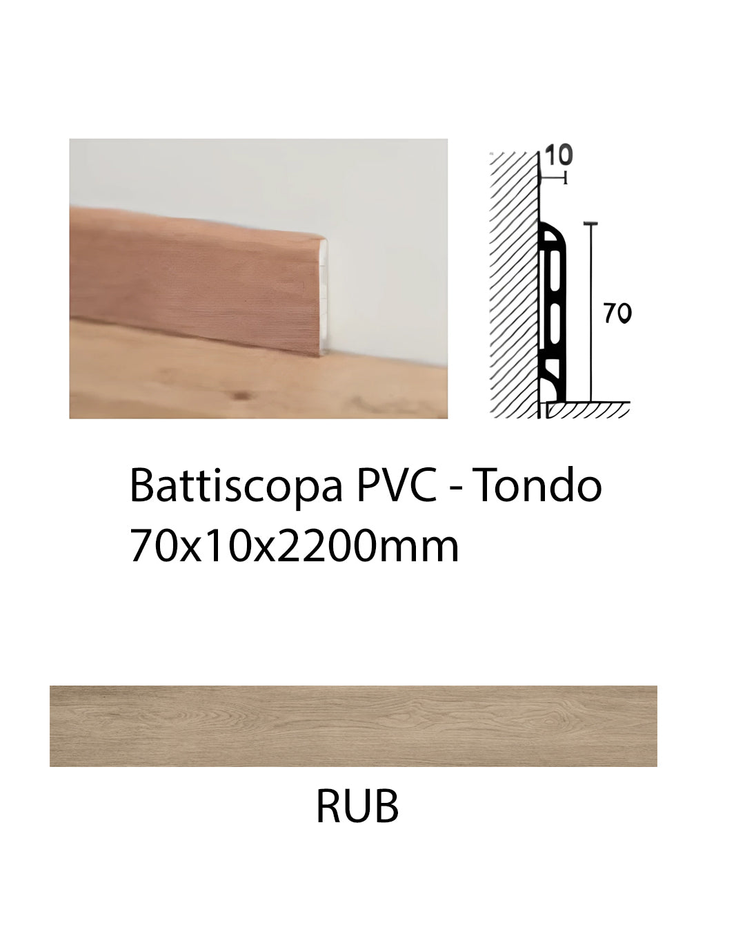 Dèco - Clap Battiscopa in PVC Rub - BT08RUB2200