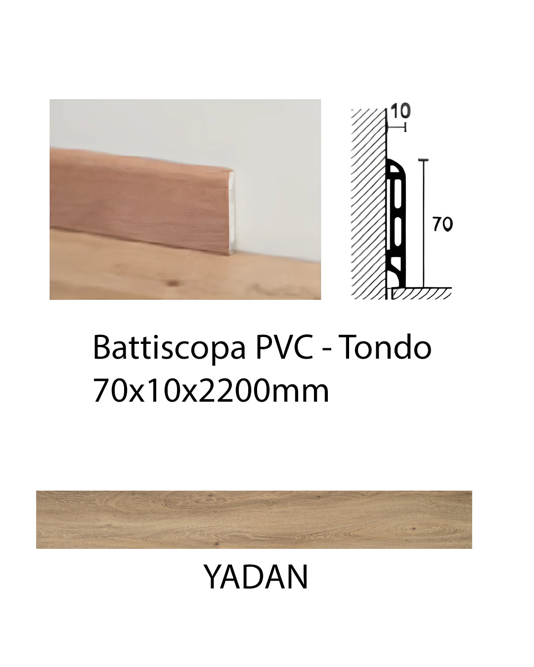 Dèco - Clap Battiscopa in PVC Yadan - BT08YD2200