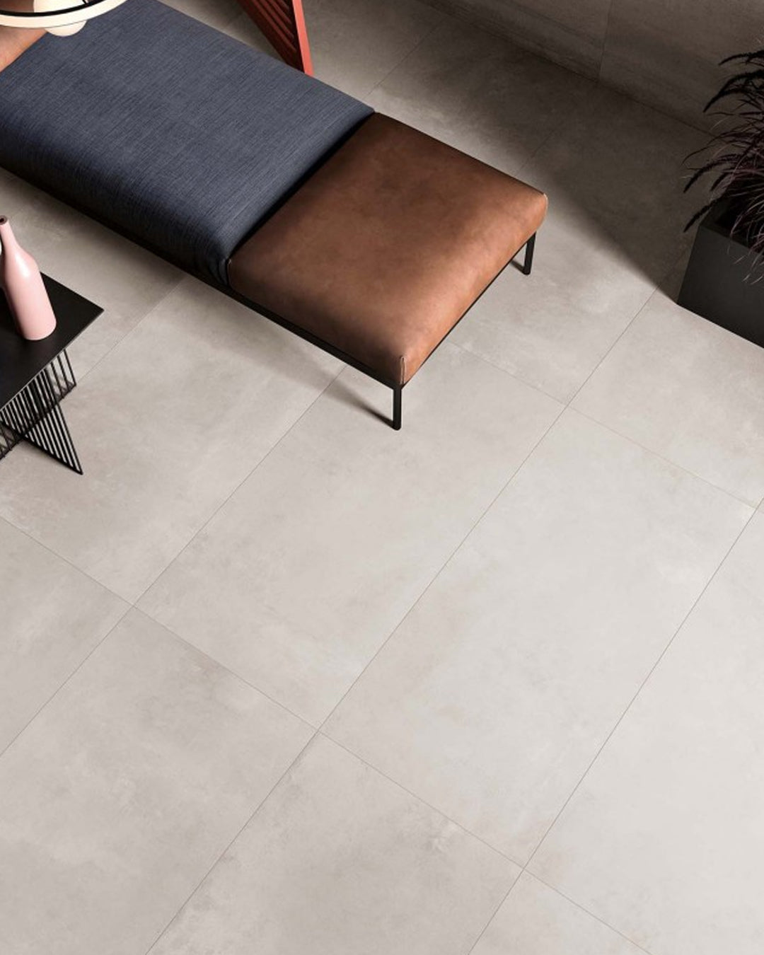 Abk Lab325 Base Pearl 80x80 - Cement effect stoneware tile