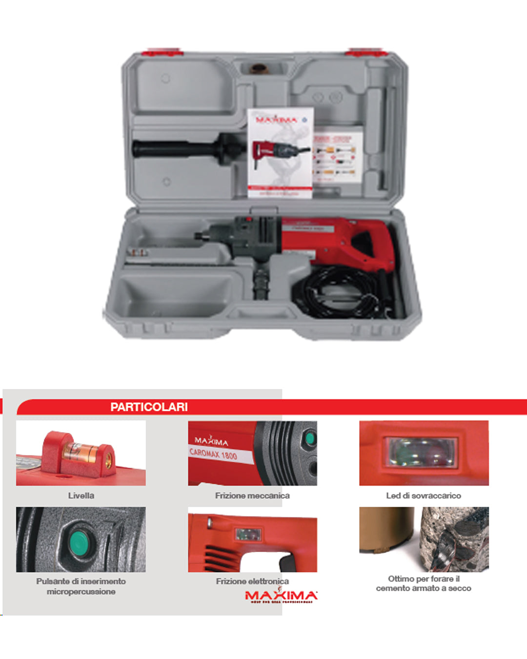 Maxima Caromax 1800 – Carotatore completo 1800W