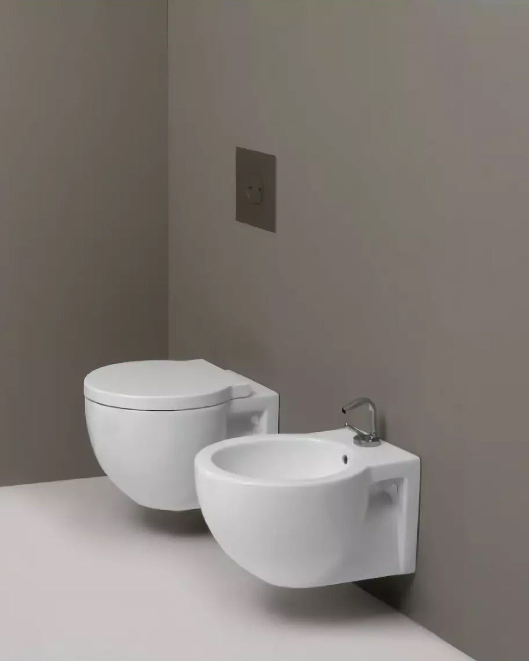 Heaven - Easy Round - Vase kit, bidet, normal closure seat, suspended shiny white