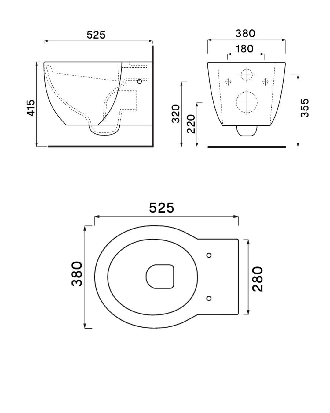 Cielo - Easy Evo - Kit Vaso, Bidet, Sedile chiusura normale, sospesi Bianco lucido
