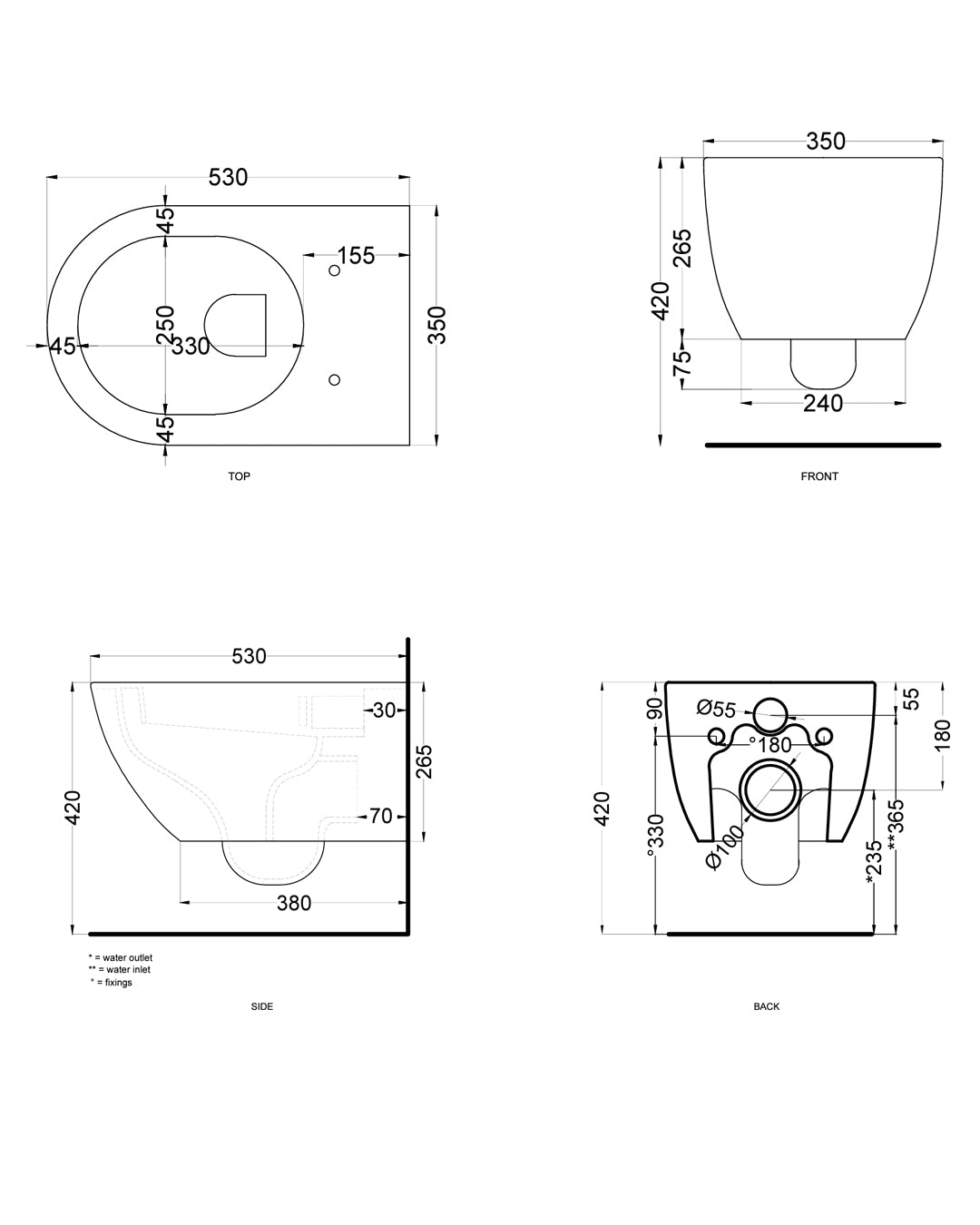 Cielo - Enjoy -Kit Vaso, Bidet, Sedile soft/close, sospeso Bianco lucido
