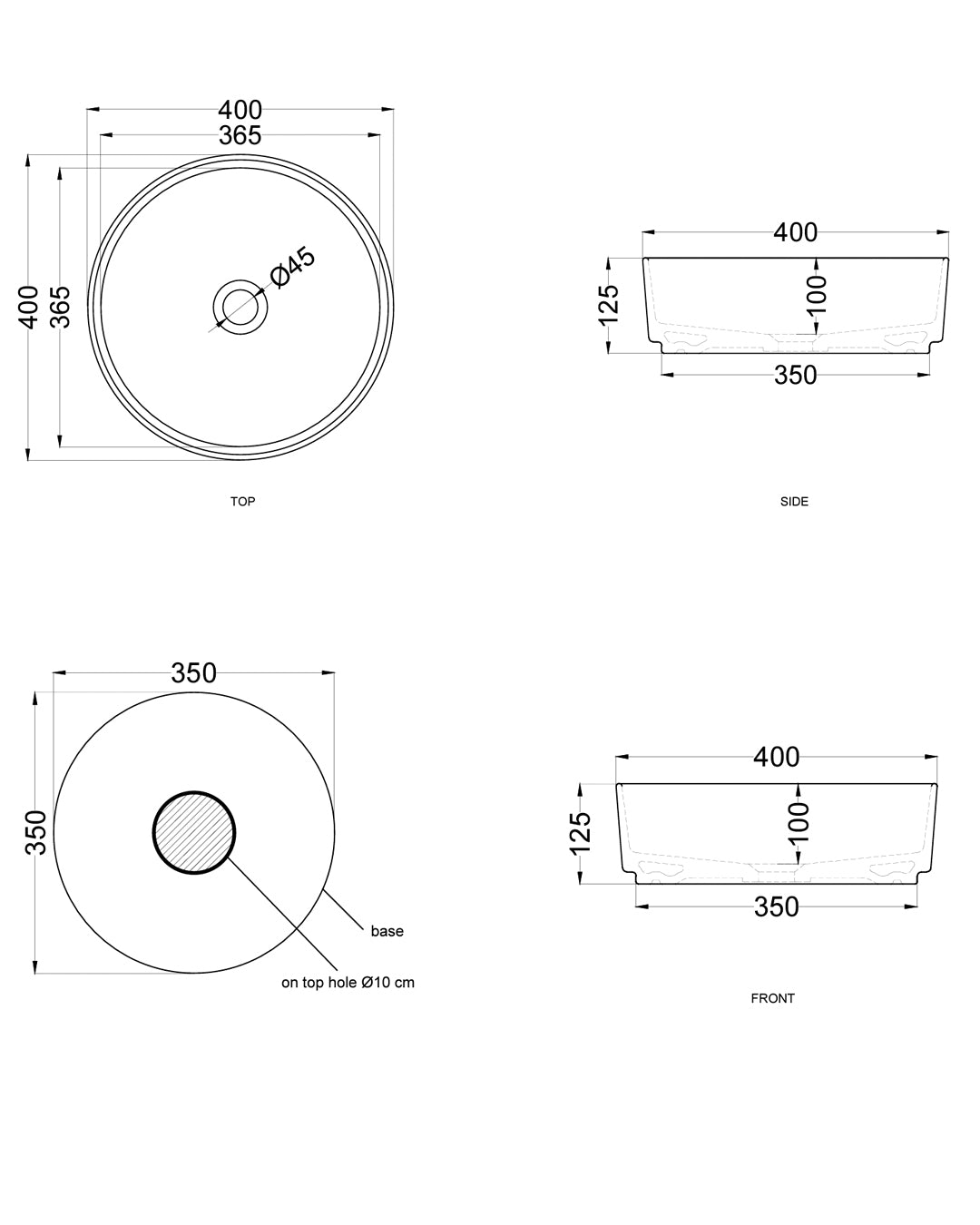 Ceramic Heaven - Shui Comfort Round support washbasin - Shcolat40