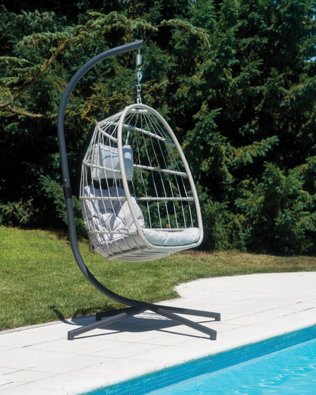 Moia - egg suspended in anthracite/light gray aluminum - CLW 50