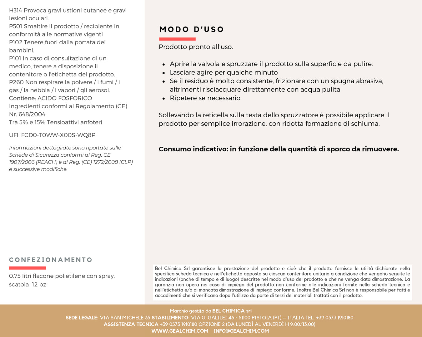 Geal - Decalcarizzante disincrostante con schiuma attiva 750 ml