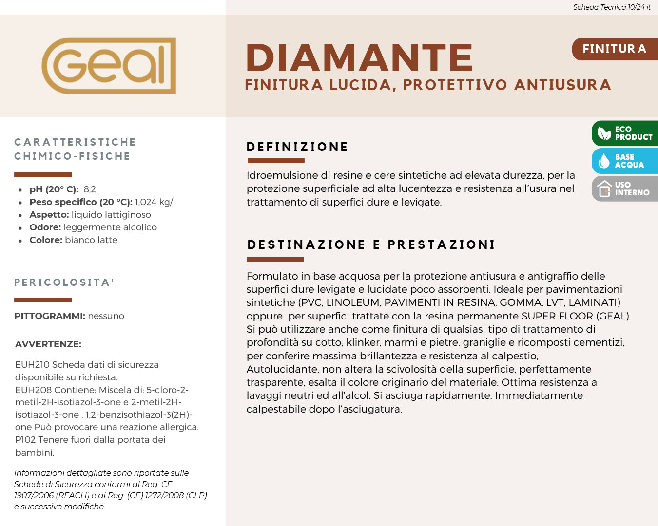 Geal Diamante rigenerante lucidante antiusura superfici dure 1L