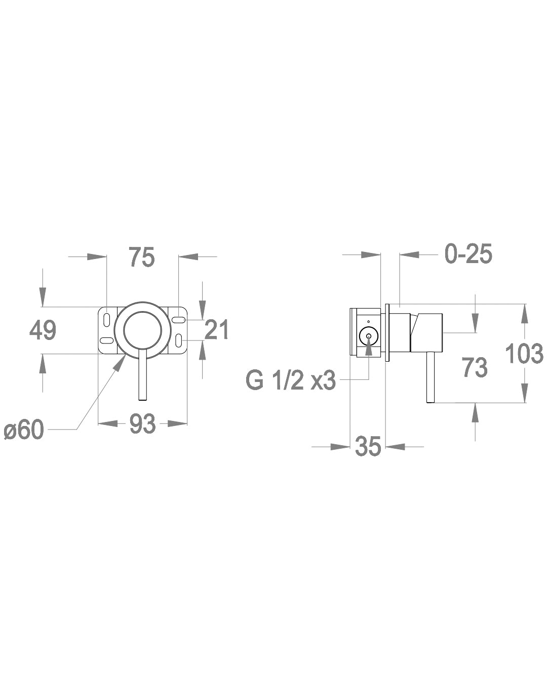FIR - Italia Cleosteel 48 Monocomand with brushed stainless wall mixer - 48501095000