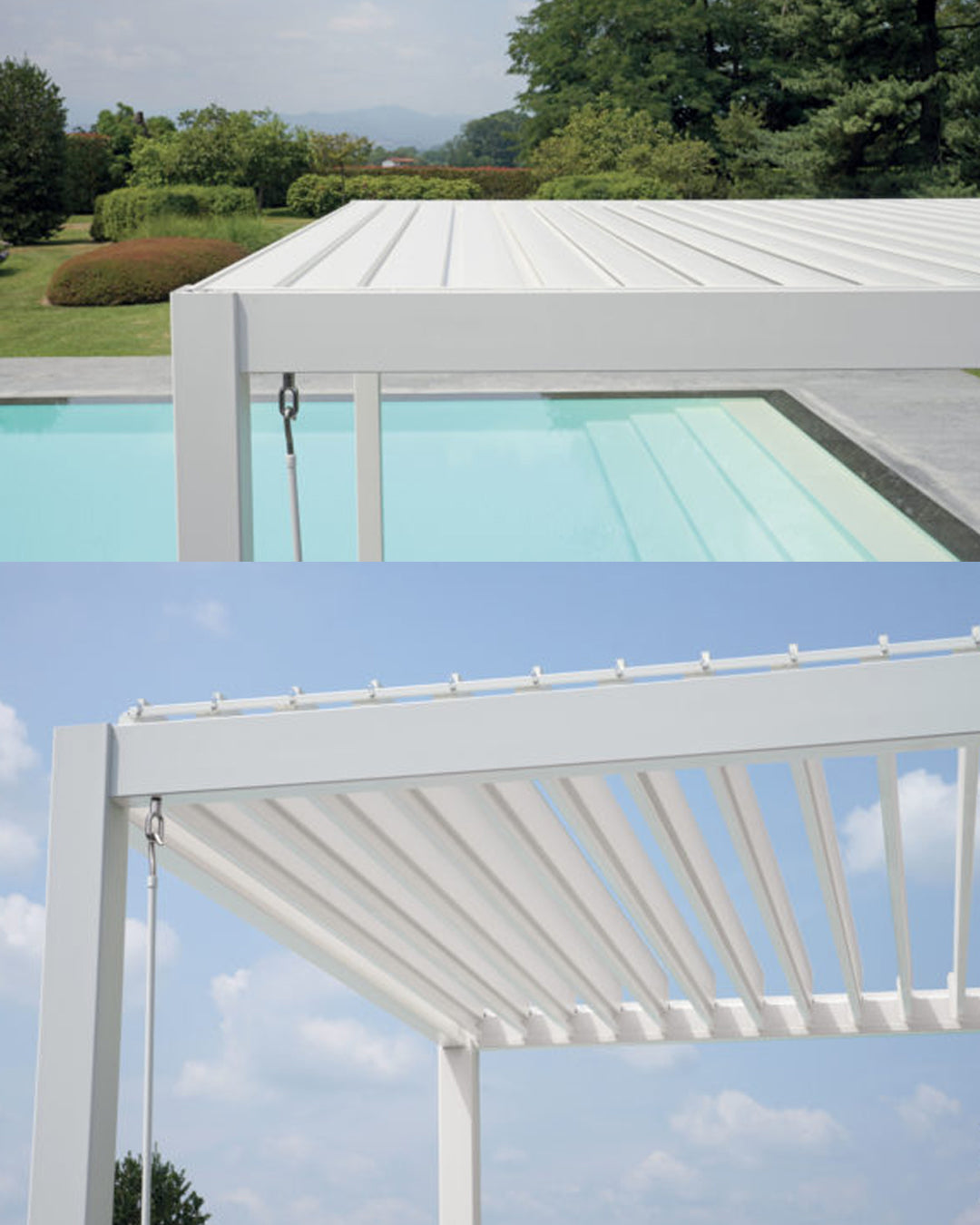 MOIA Pergola 3x4 m alluminio bianca con tetto lamellare