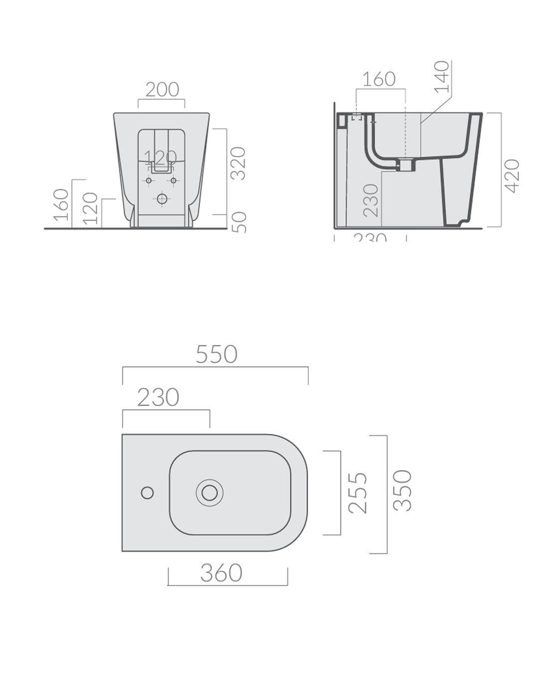 Galassia Meg 11 Pro kit vaso e bidet a pavimento con copriwater slim soft close