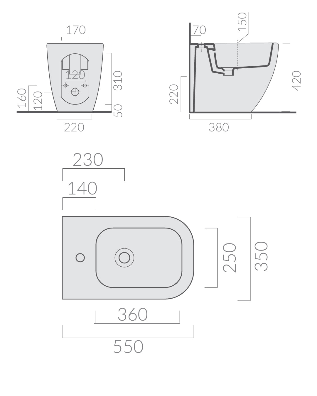 Galassia Meg 11 Pro kit vaso e bidet a pavimento con copriwater slim