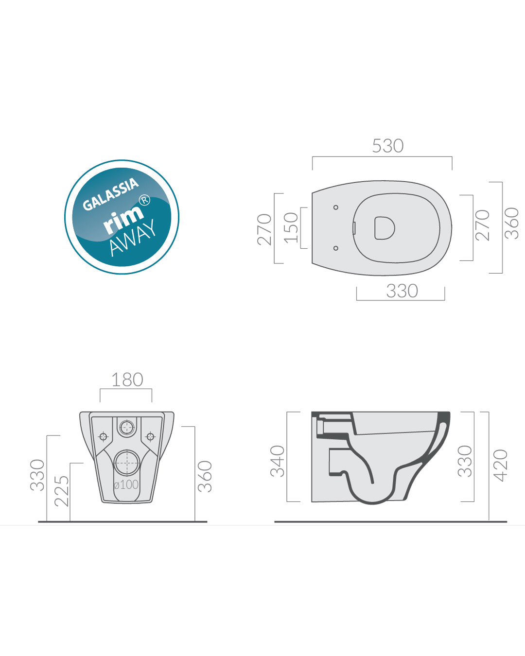Galassia Eden kit vaso e bidet sospesi con copriwater avvolgente