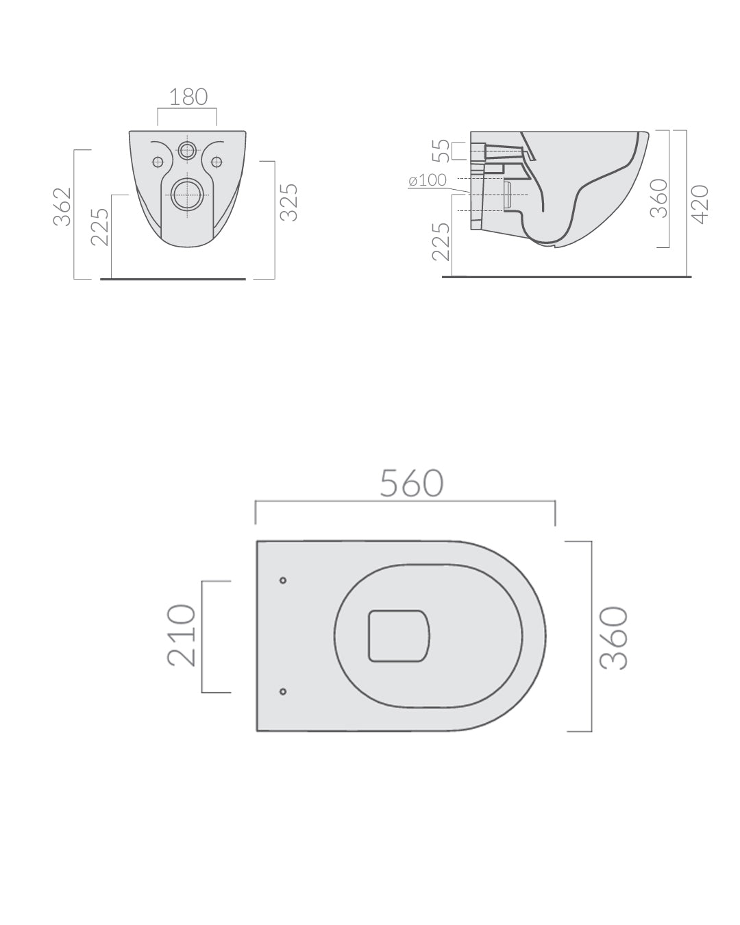 Galaxy - Dream toilet suspended without brida 56x36 cm White Matt - 7317mt