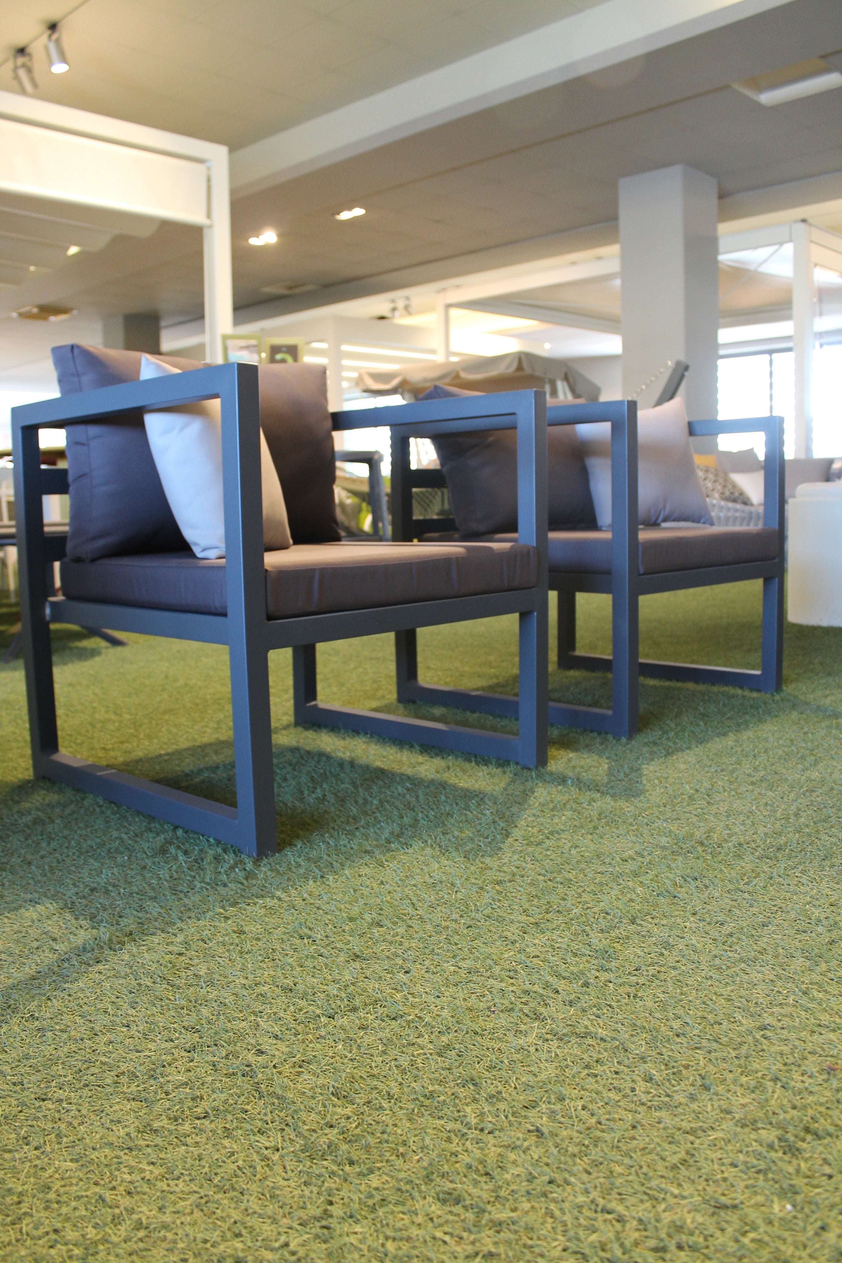 Comenido Cube Set grigio – Salotto da esterno in alluminio e corda