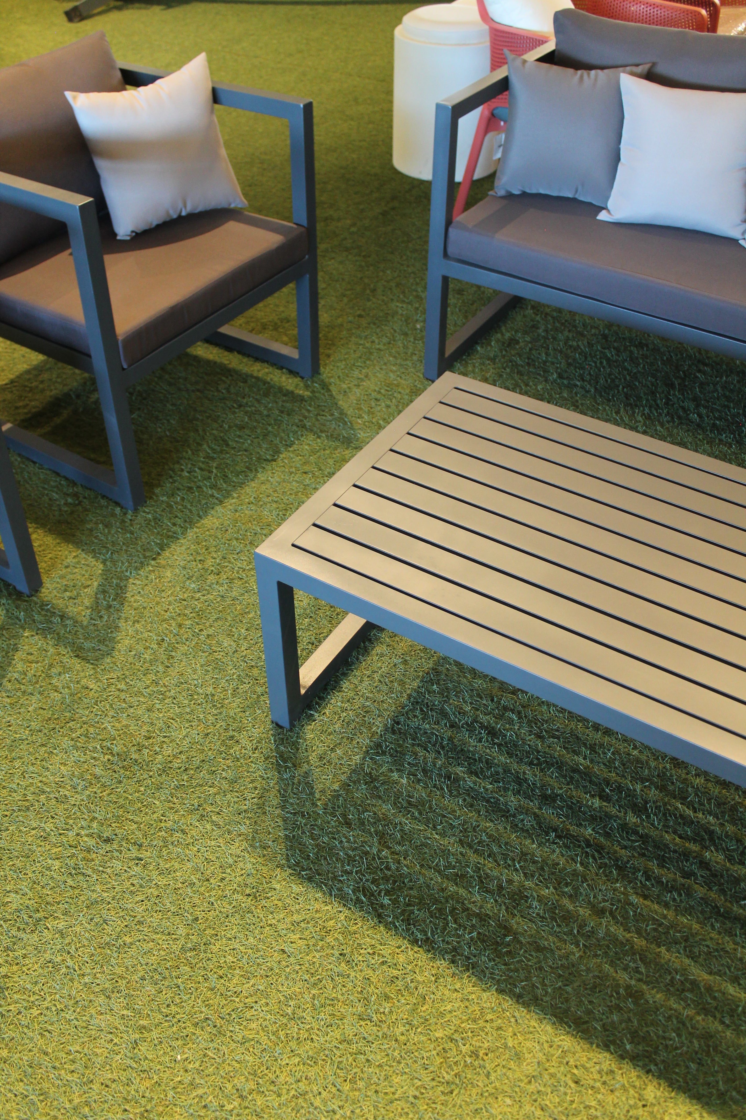 Comenido Cube Set grigio – Salotto da esterno in alluminio e corda