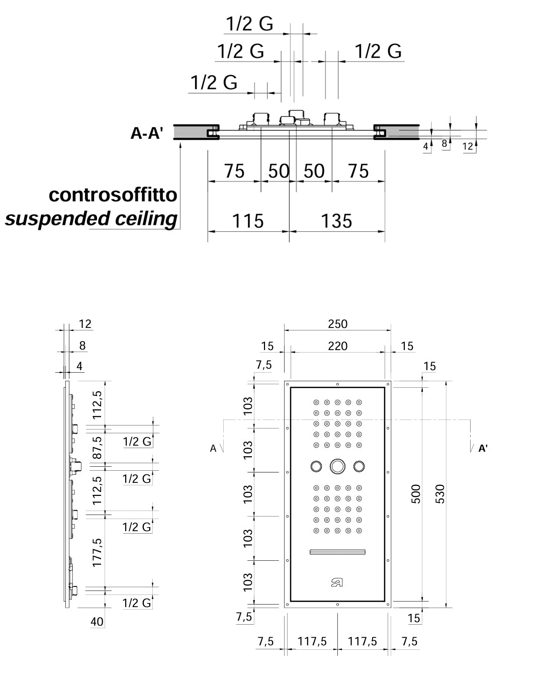 Antonio Lupi - Ghost_combi built -in ceiling.