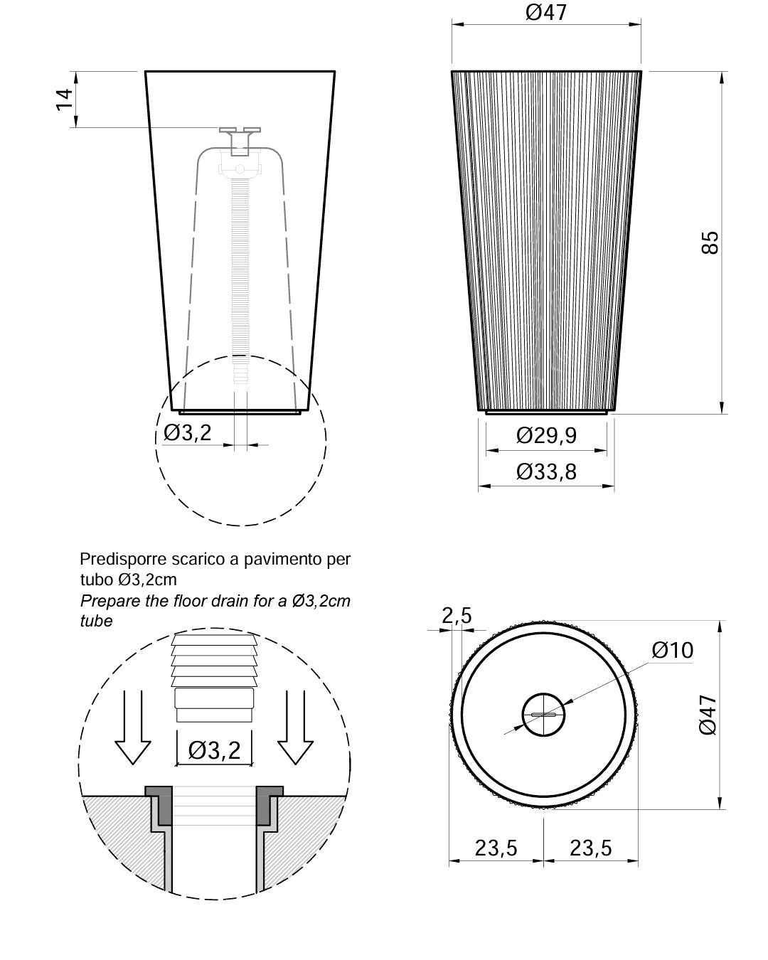 Antonio Lupi - Plissé washbasin on the ground 47x85 flumood