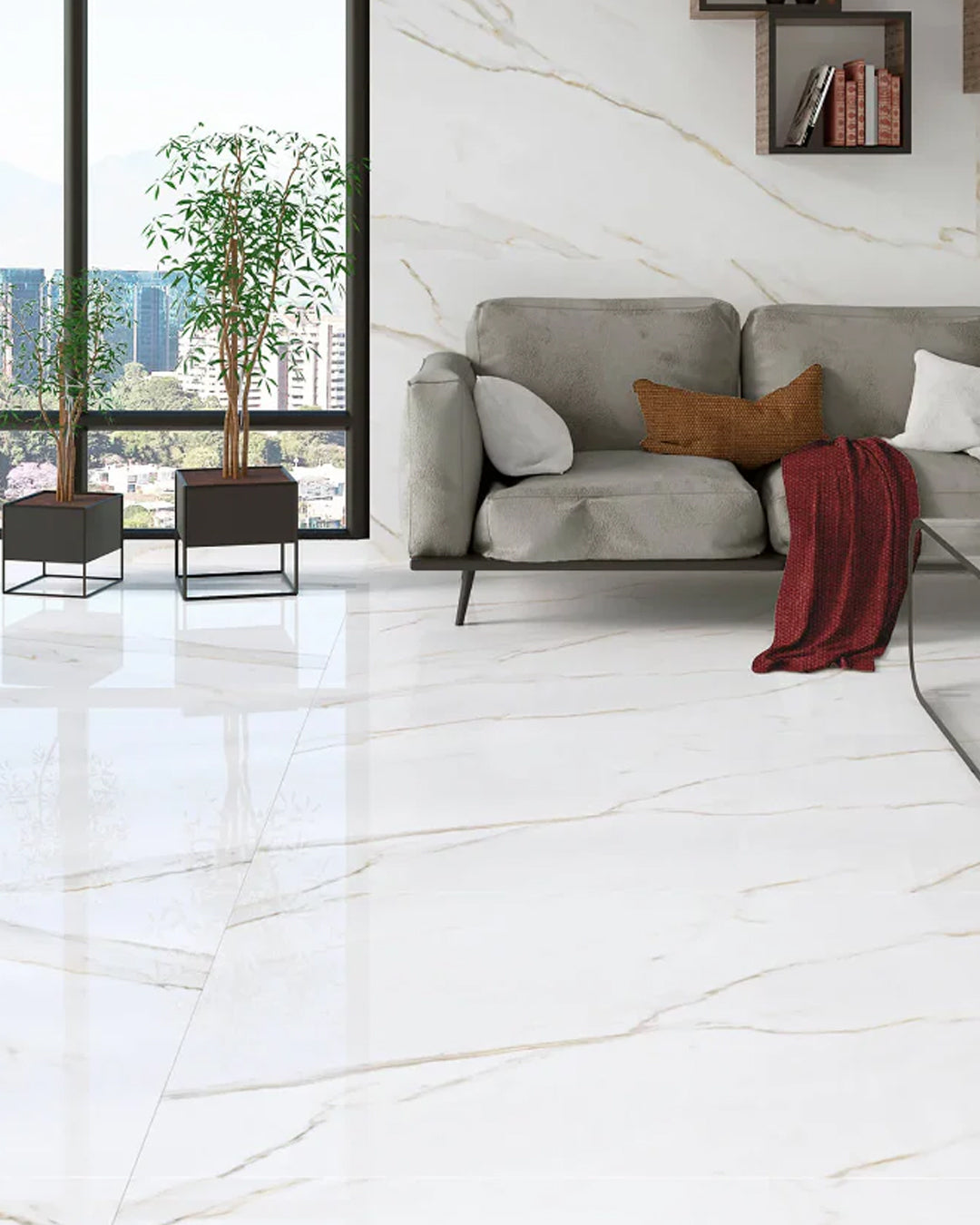 Navarti Lance Piastrella 90x90 cm Bianco Lucido RTT
