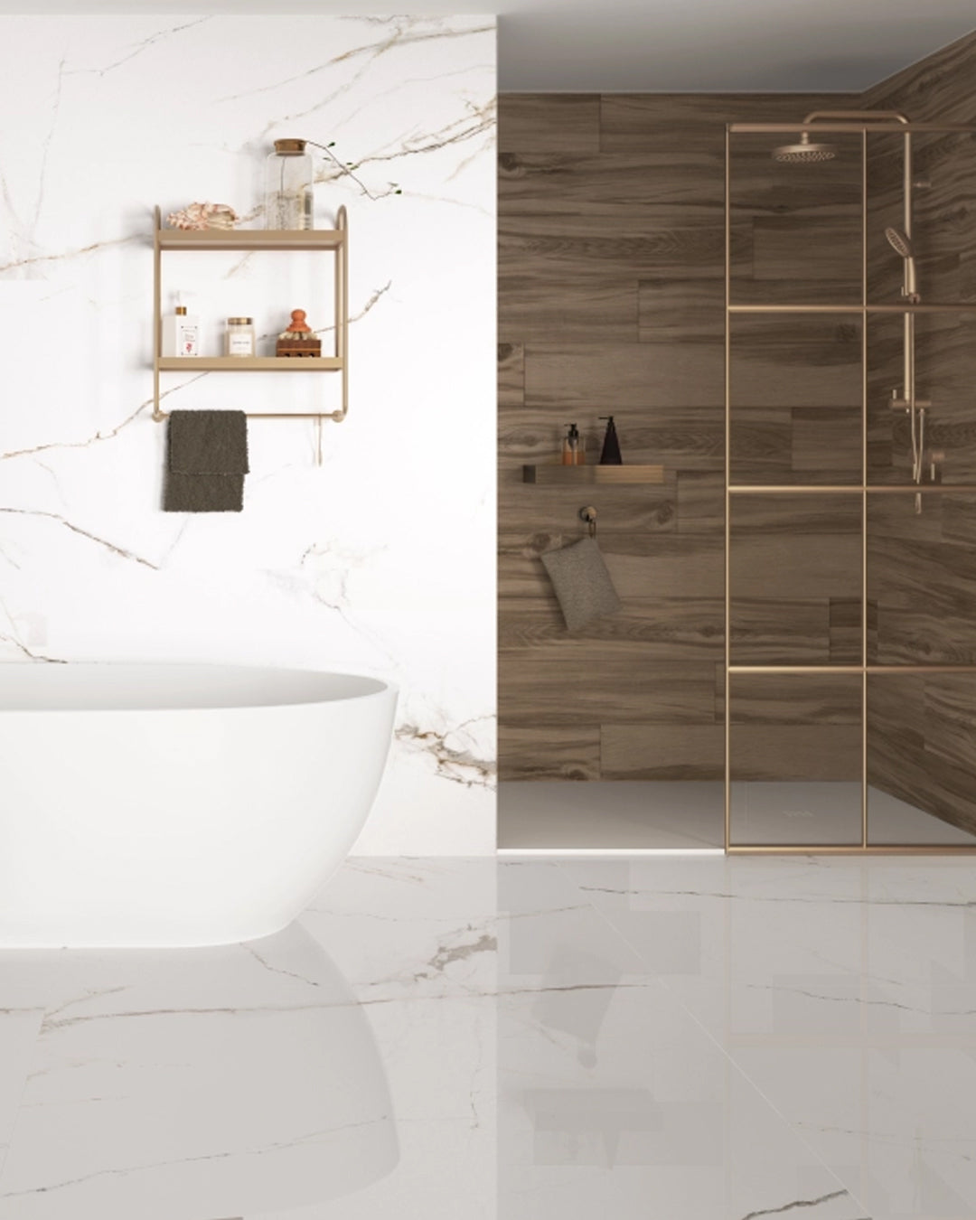 Navarti Lance Piastrella 90x90 cm Bianco Lucido RTT