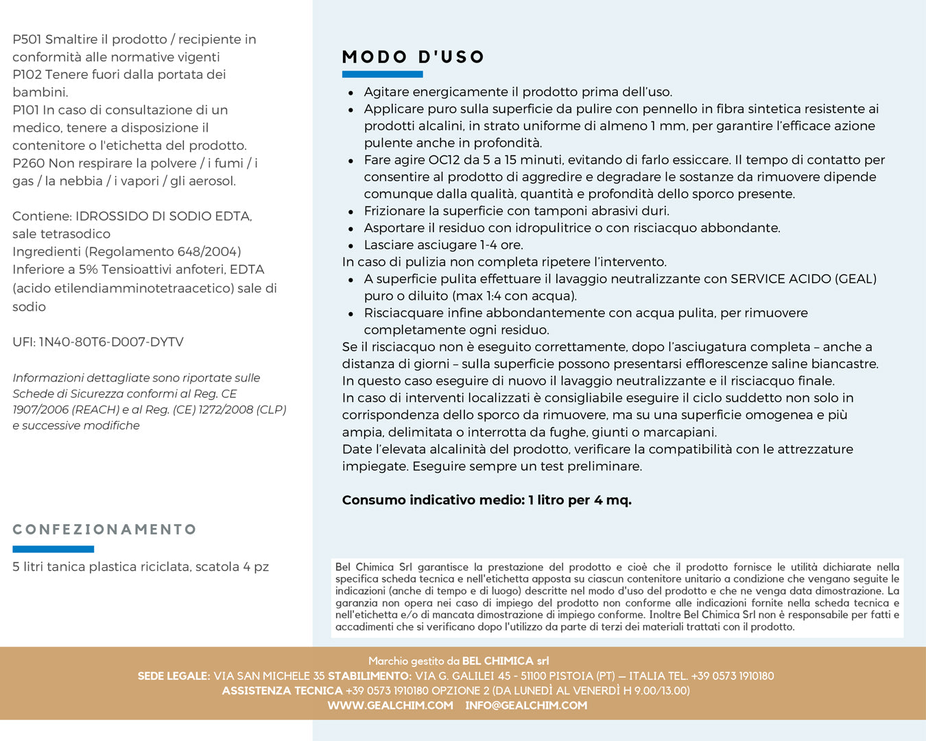 Geal OC12 pulitore forte per smog e graffiti 5 L