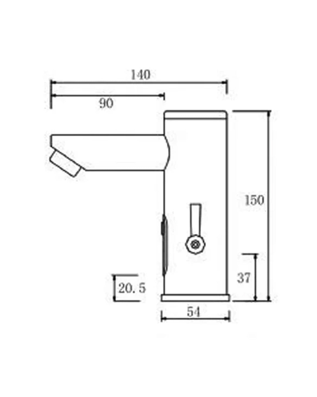 Thermomat – Rubinetto elettronico miscelatore Hybrid cromato da appoggio lavabo