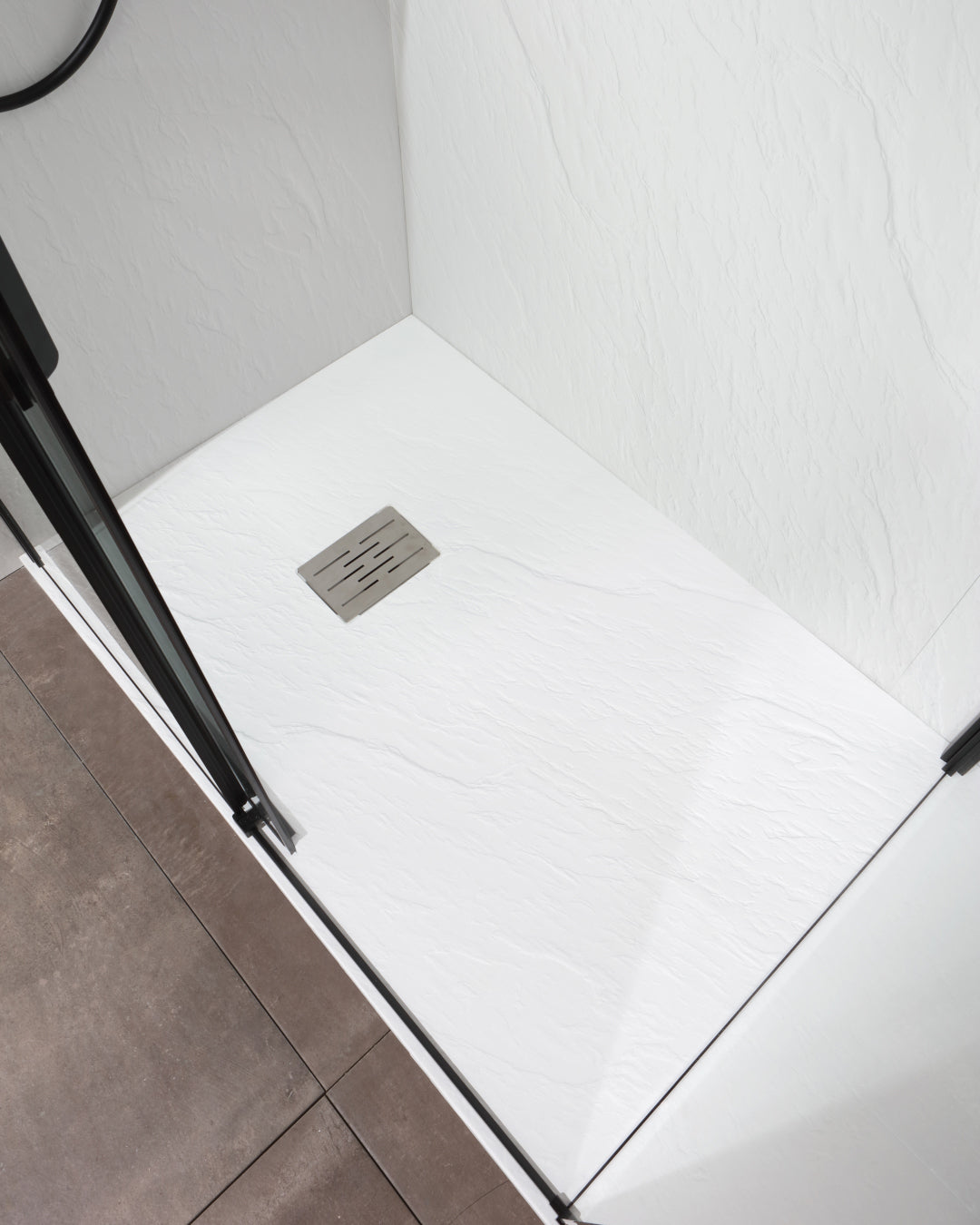 SFO - KINEDO NATURAL STONE SHOWER STEP 140X80 CM White Matt - Sfipi#NST301480
