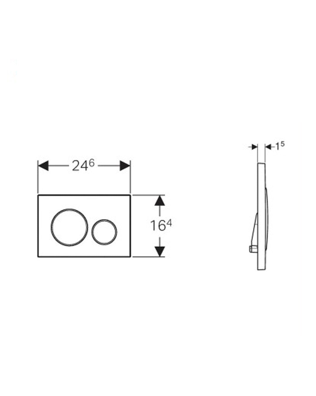 GEBERIT - SIGMA20 COMMAND PLACCA FOR WC with two quantities chrome white - 115.882.kj.1