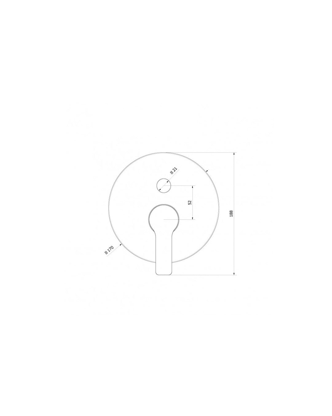 Theorem - Good -Life lever and disc with deviatrice for tank mixer and built -in shower 188 mm chromed - 86017110001