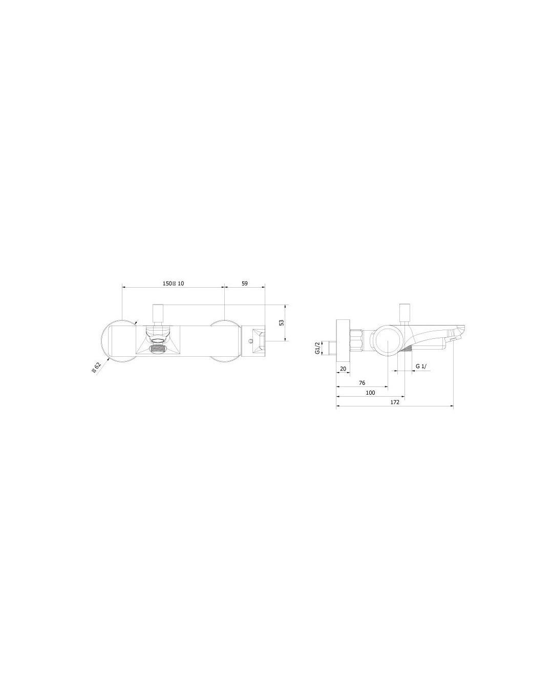 Theorem -Good -life Outdoor mixer for chromed tub -86150110341