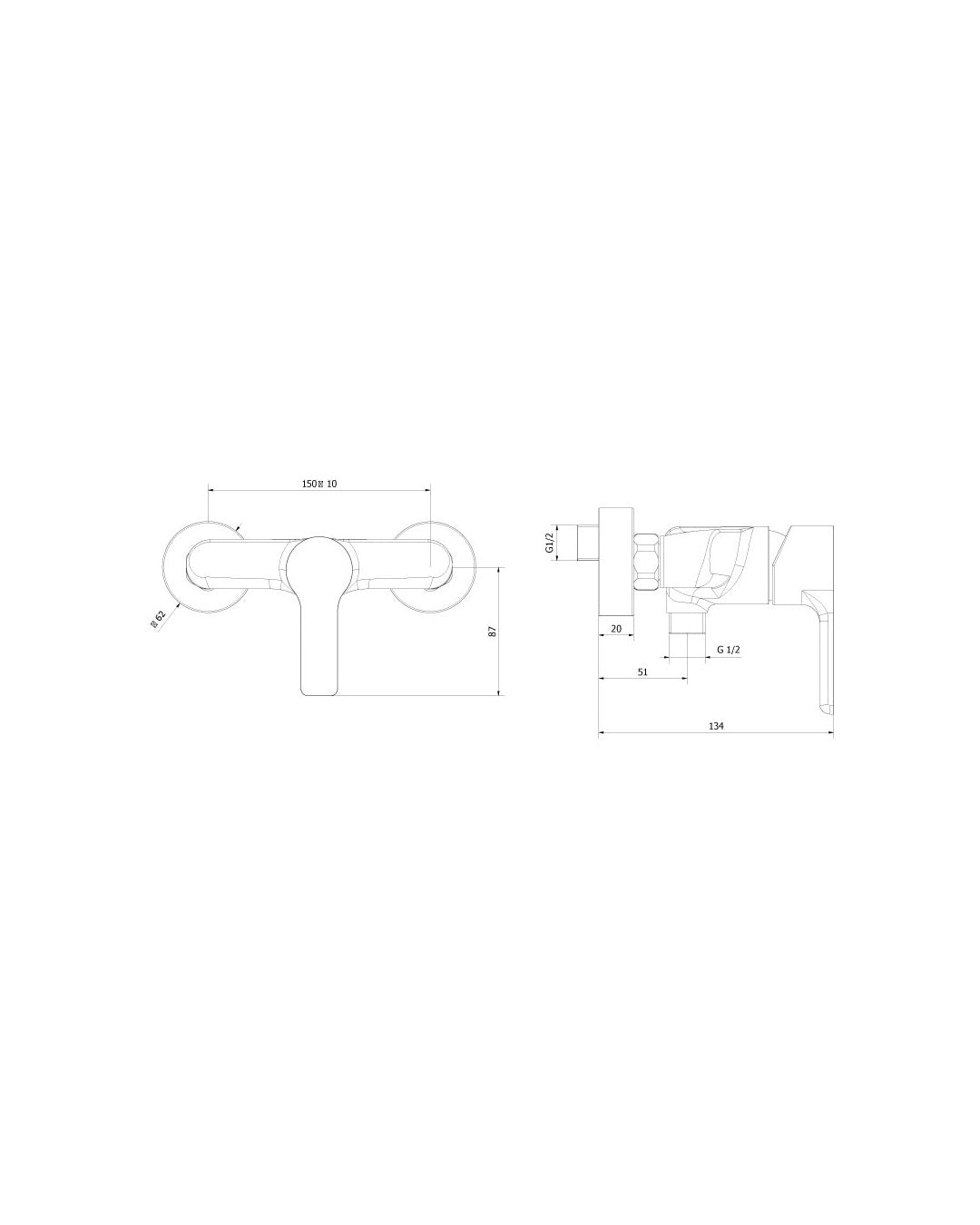 Theorem -Good -life shower mixer without chromed equipment -86210110041