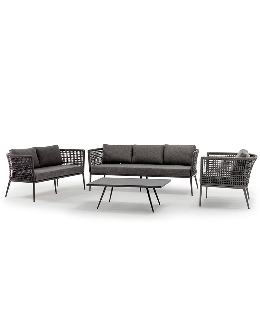 Set giardino Cuba alluminio e corda colore nero/grigio scuro