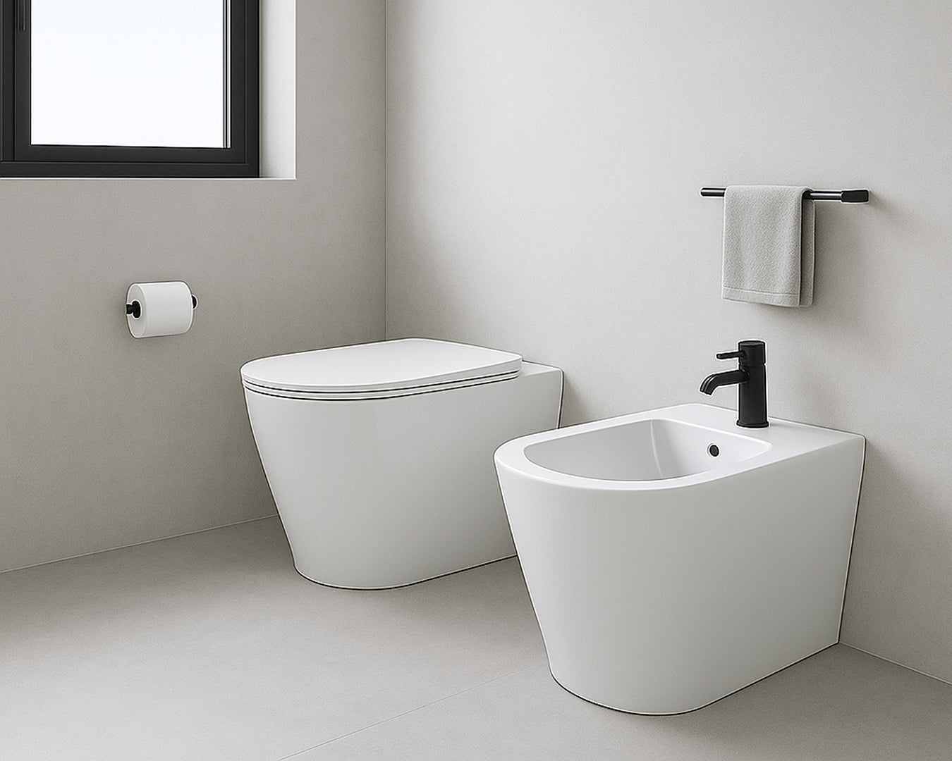 Ceramica Cielo Mare bidet a pavimento filo parete bianco