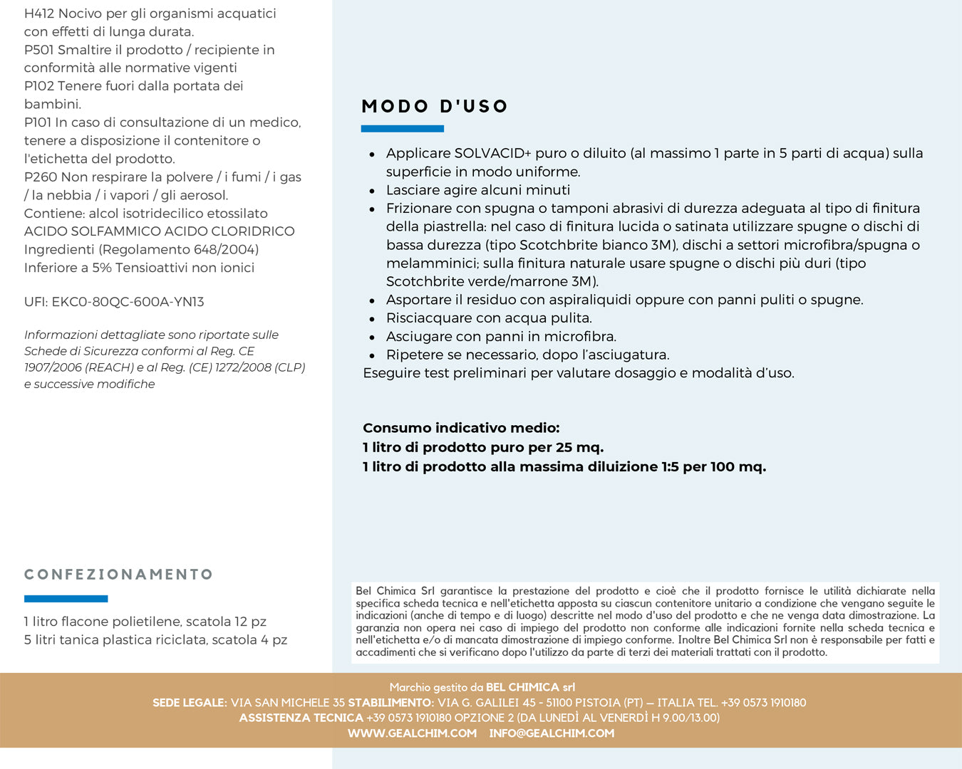 Geal Solvacid+ pulitore fuganti cementizi per gres 1 L