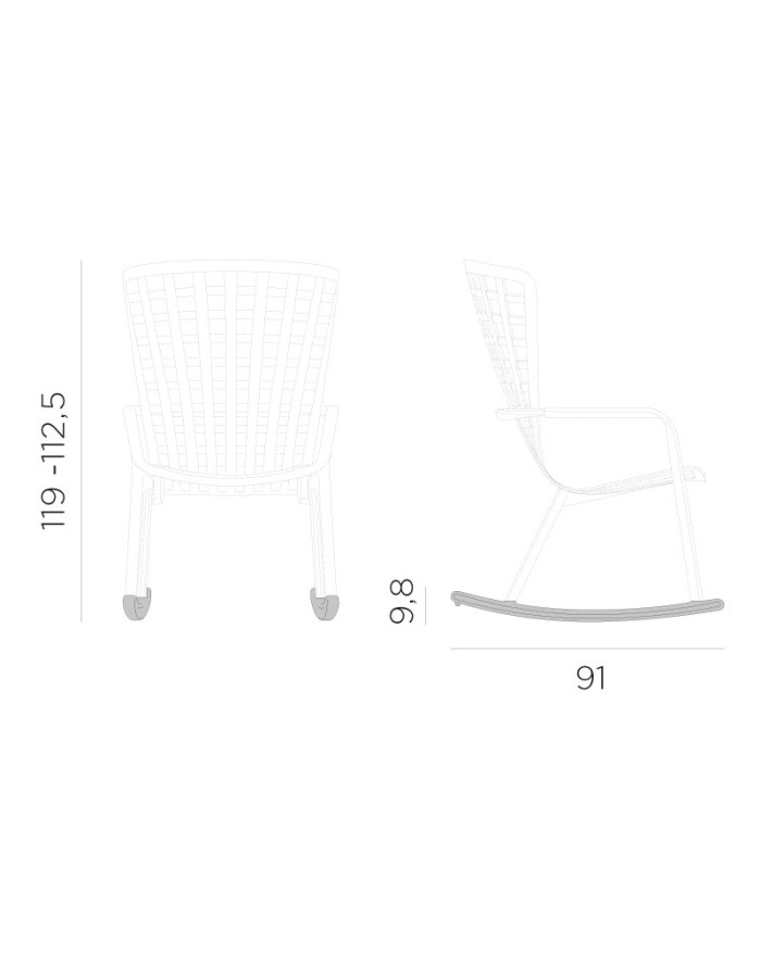 Nardi Folio Rocking Agave rocking chair conversion kit