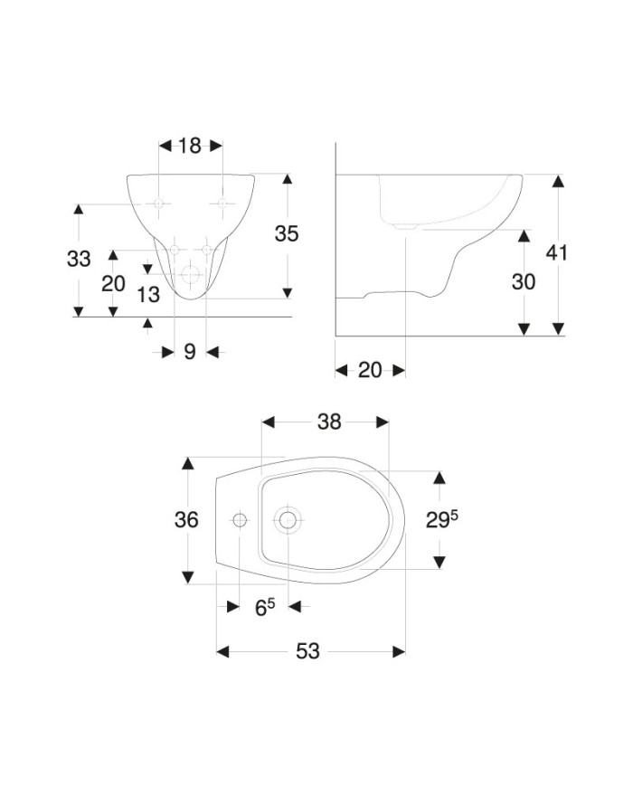 Geberit Colibrì Wall-hung bidet white