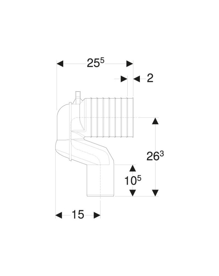 Geberit P bend kit 155-200...