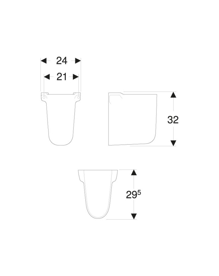 Geberit Colibrì Half pedestal for white washbasin