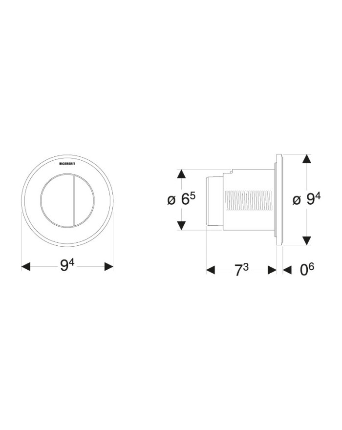 Geberit Type01 Pneumatic control for two-quantity toilet white