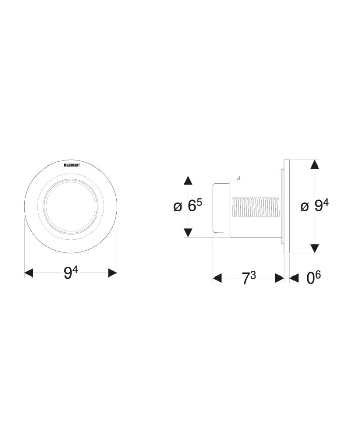 Geberit Type01 Pneumatic control for one-quantity toilet white