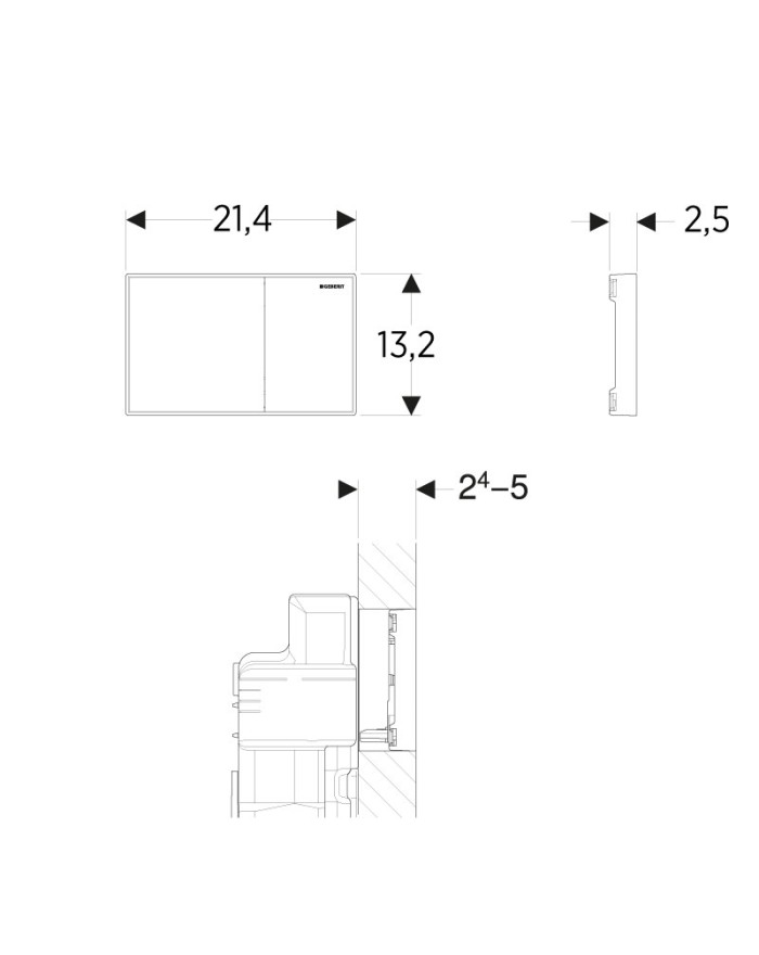 Geberit Sigma60 Chrome/brushed flush plate