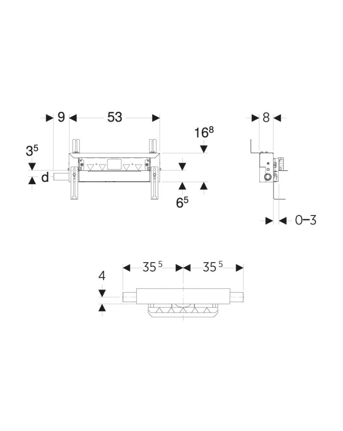 Modulo di installazione per doccia h 6,5 cm Geberit Combifix 457.536.00.1