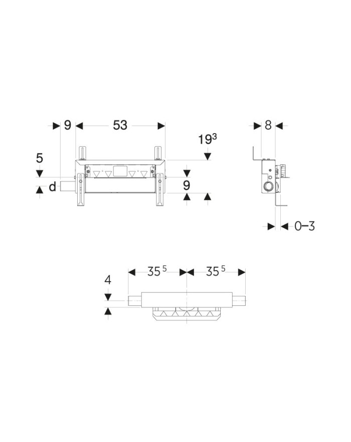 Geberit Combifix Shower installation module h 9 cm